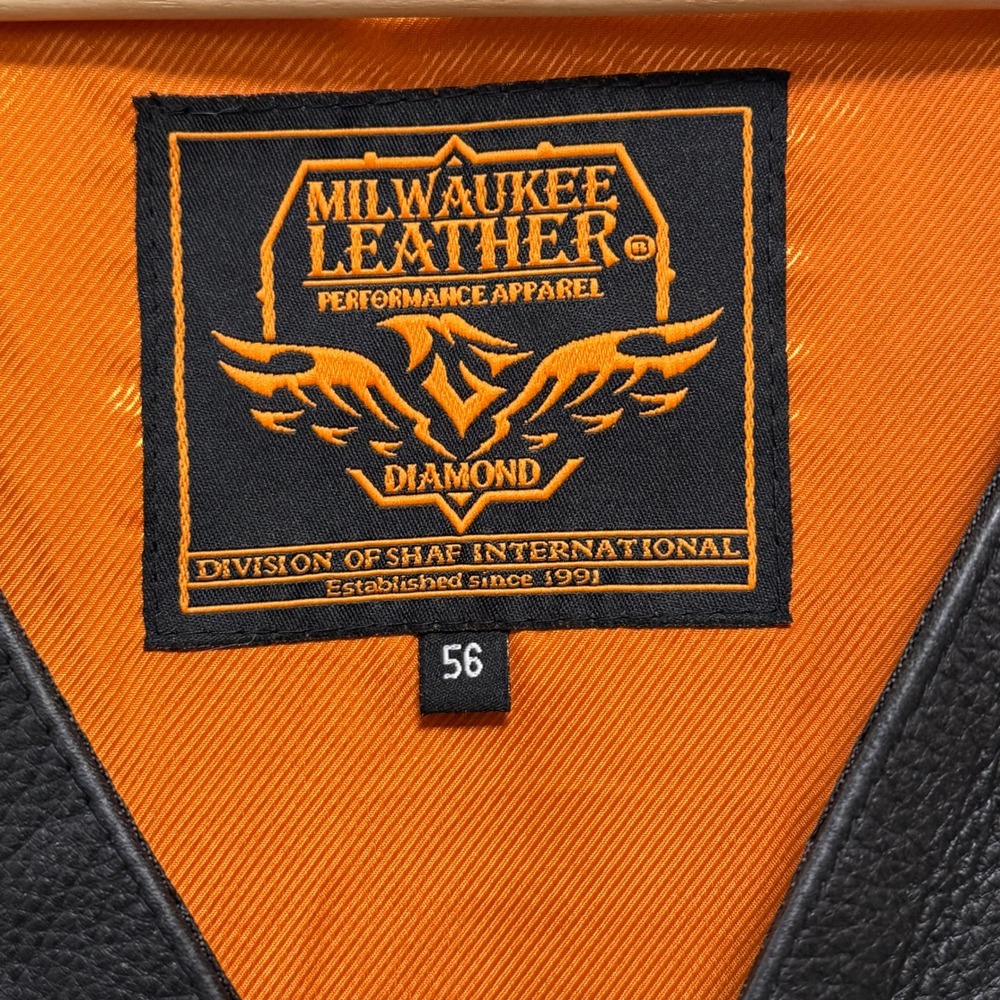 Milwaukee Premium Leather Concealed Carry Pockets Buffalo Snap Vest Men 56 - Picture 2 of 16